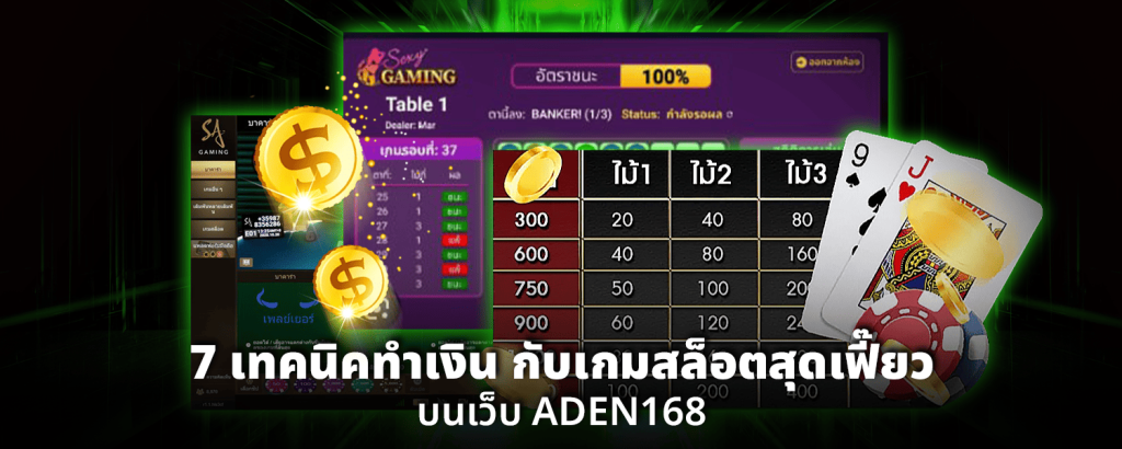 7เทคนิคทำเงิน กับเกมสล็อตสุดเฟี๊ยวบนเว็บ ADEN168